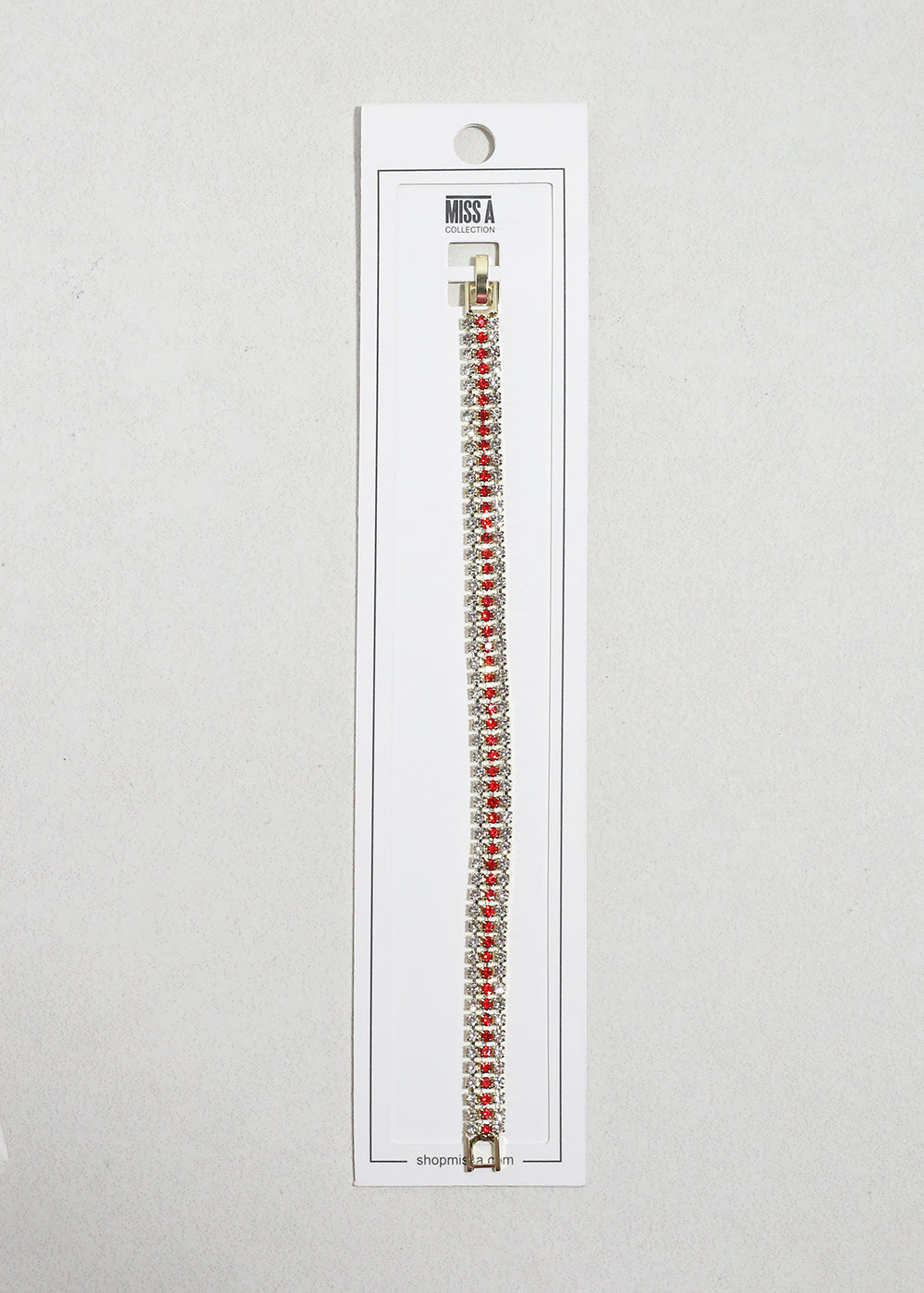Triple Row Color Rhinestone Tennis Bracelet