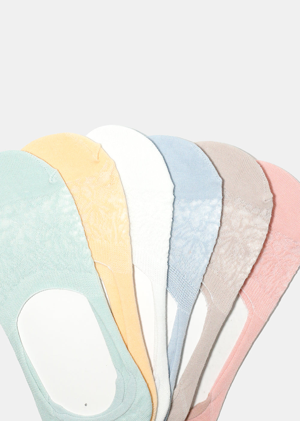 Lace Solid Color No Show Socks