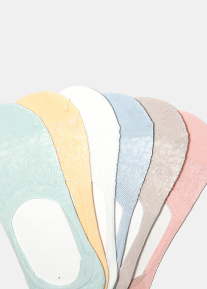 Lace Solid Color No Show Socks