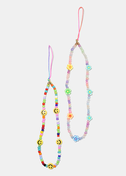 Smile and Flowers Phone Strap Wristlet