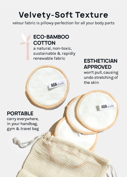 AOA Velvet Bamboo Reusable Makeup Pads