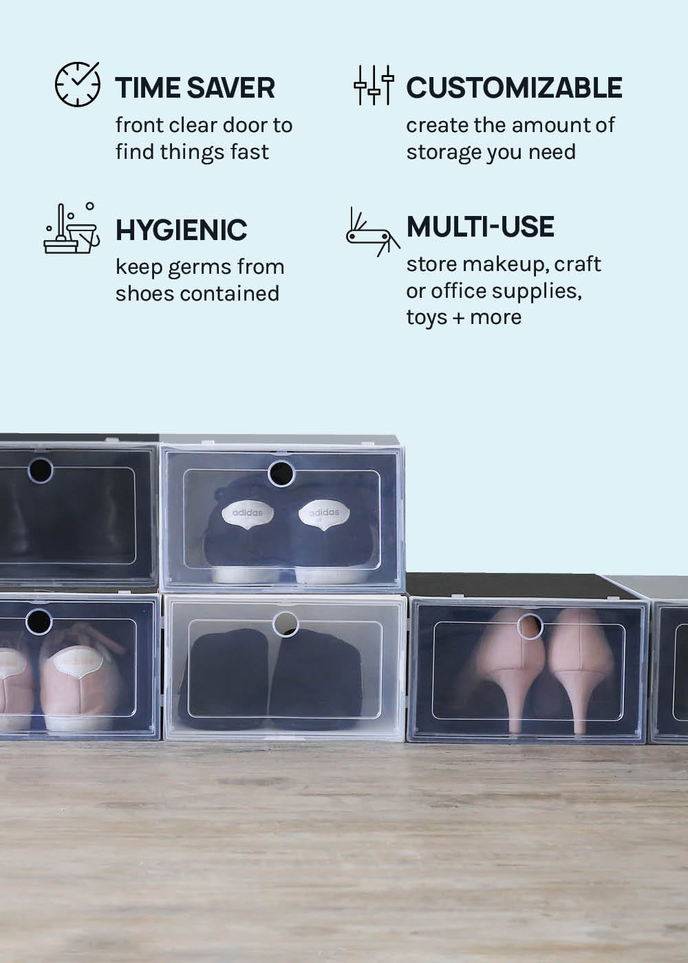 Official Key Items Stackable Shoe Storage Boxes