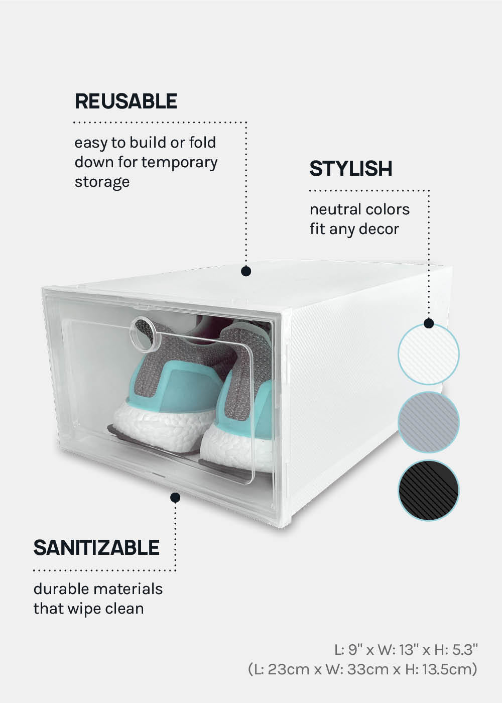 Official Key Items Stackable Shoe Storage Boxes