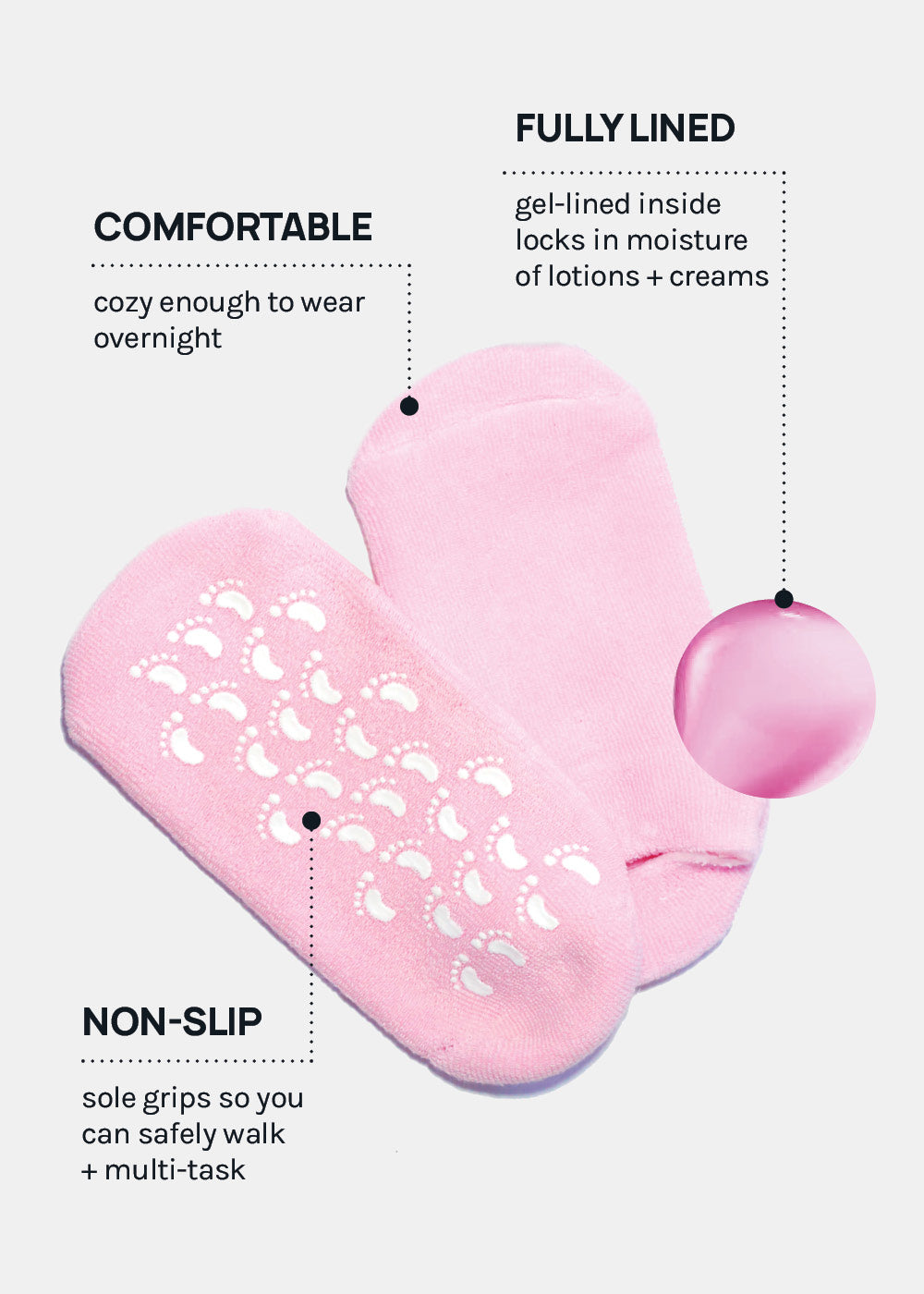 A+ Gel Lined Moisturizing Spa Sock