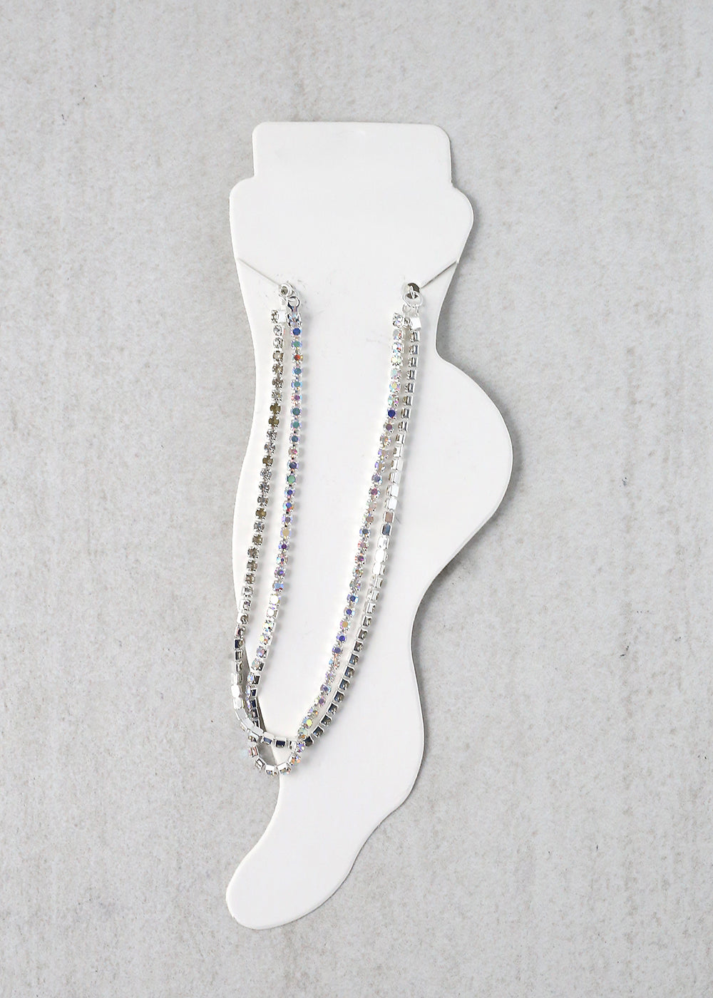 2-Layered Rhinestone Anklet