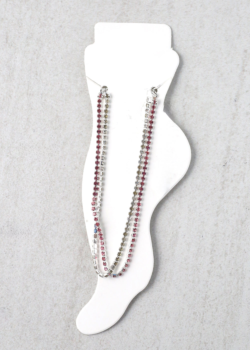 2-Layered Rhinestone Anklet