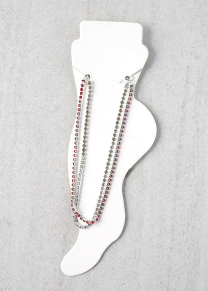 2-Layered Rhinestone Anklet