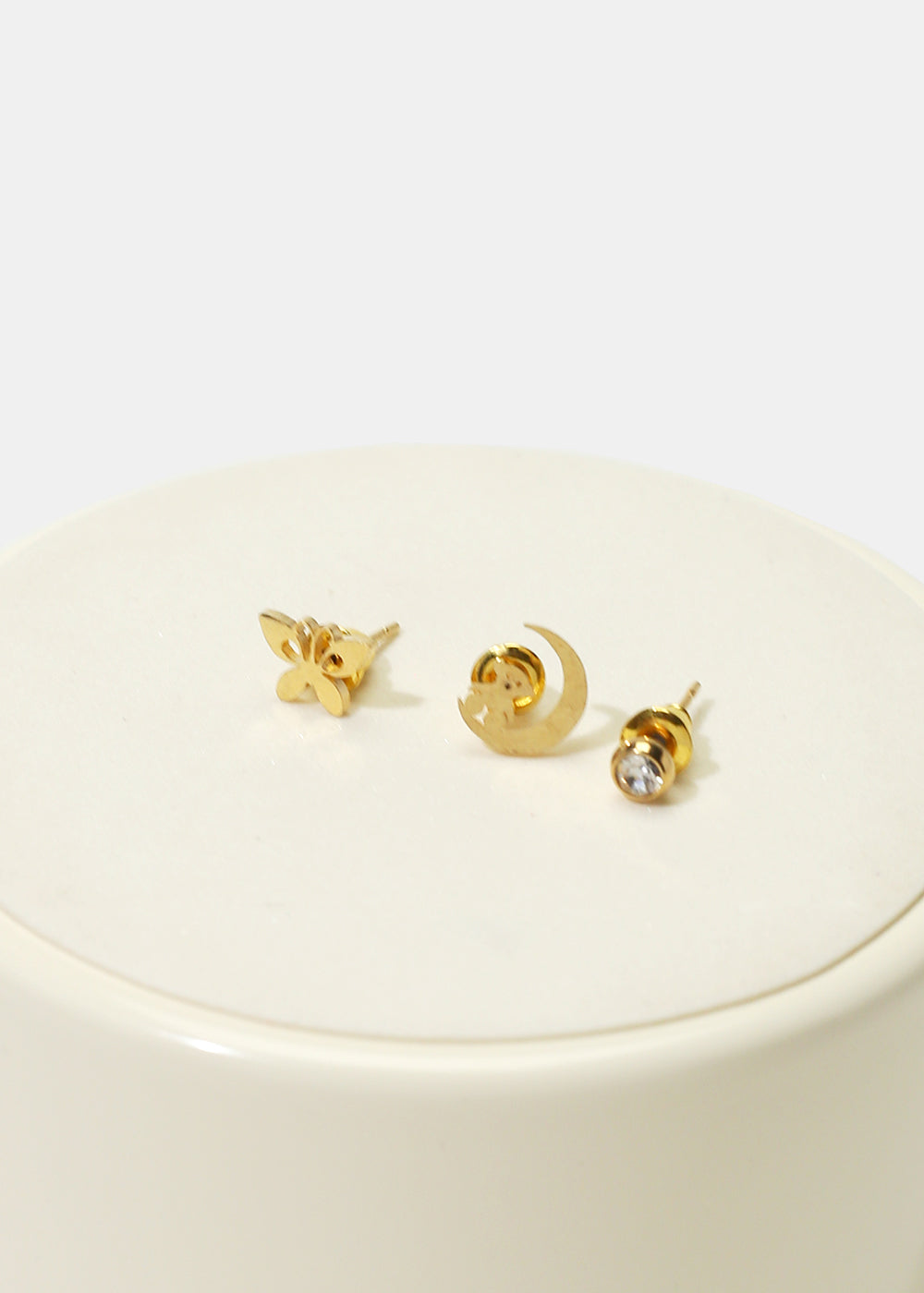 3-Pair Stud Earring Set
