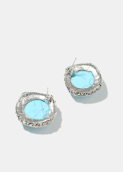 Marbled Square Earrings