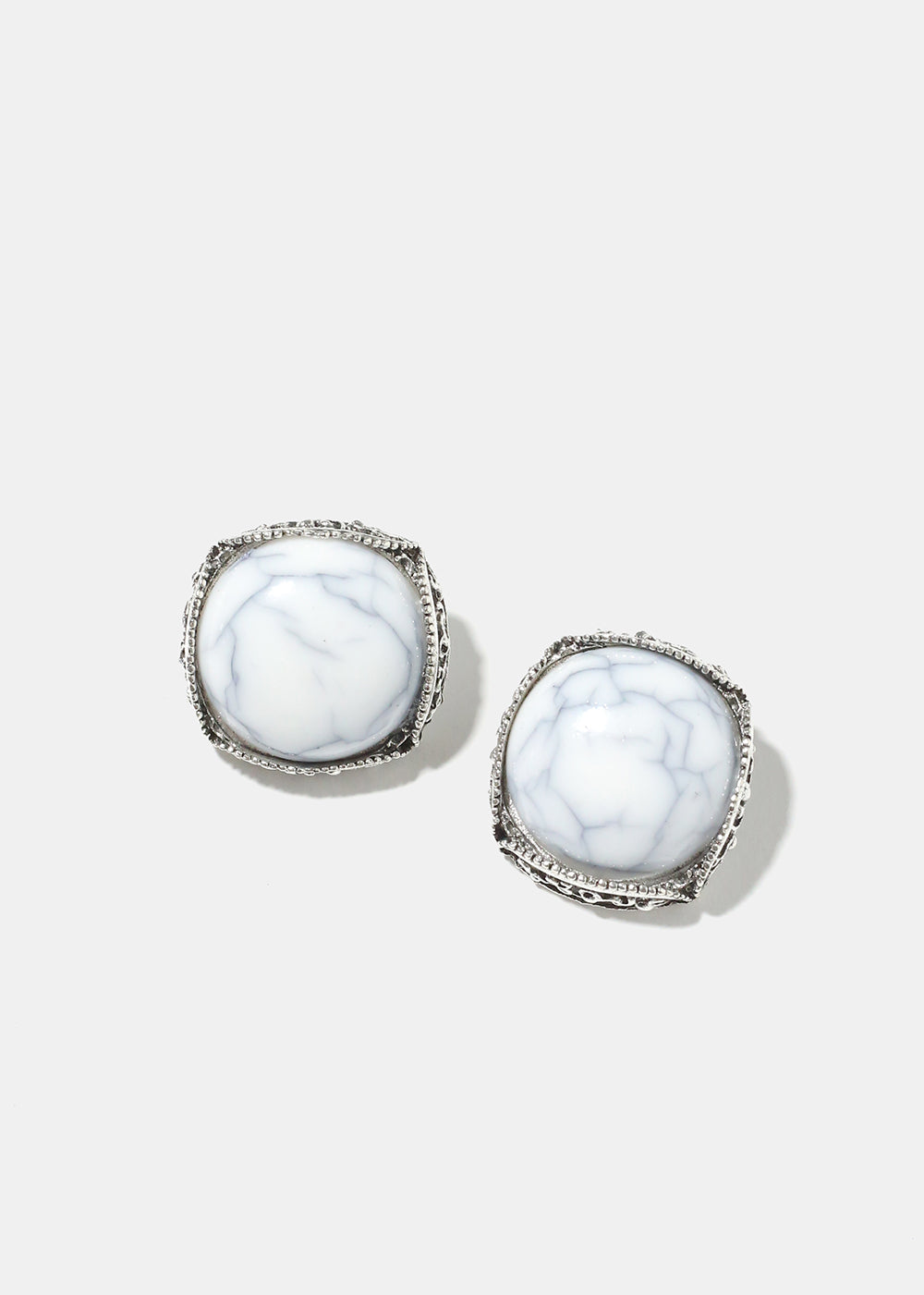 Marbled Square Earrings
