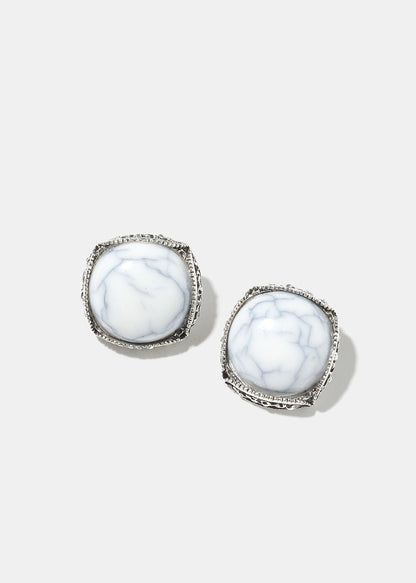 Marbled Square Earrings