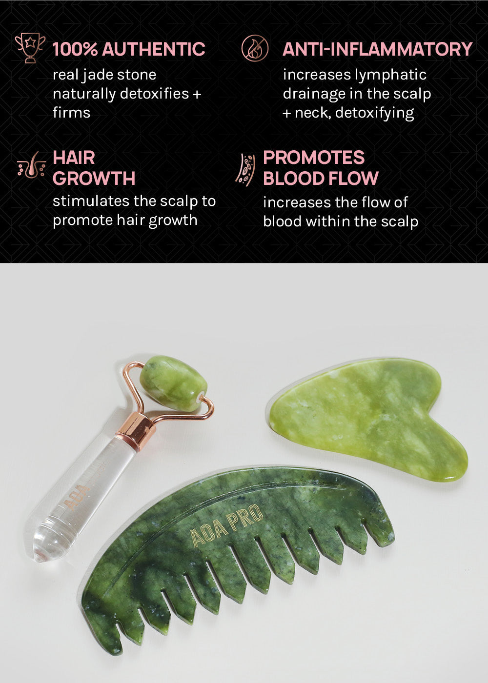 Jade Scalp Massaging Gua Sha Comb