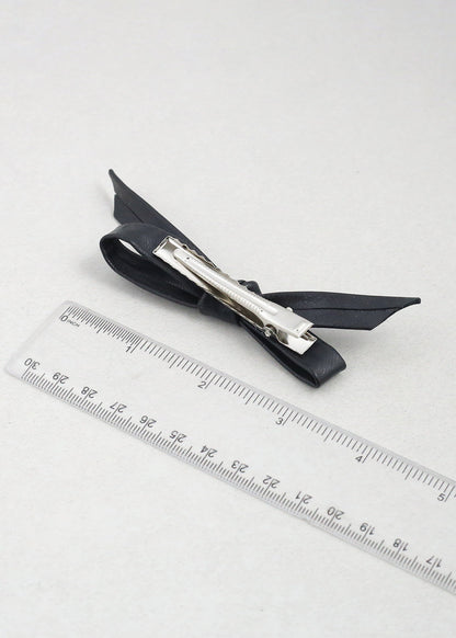 2 PC Chic Faux Leather Bow Hairclip