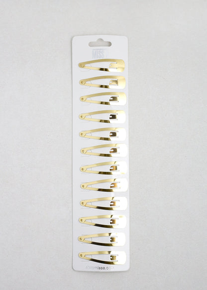 12 PCS Gold Snap Hair Clips