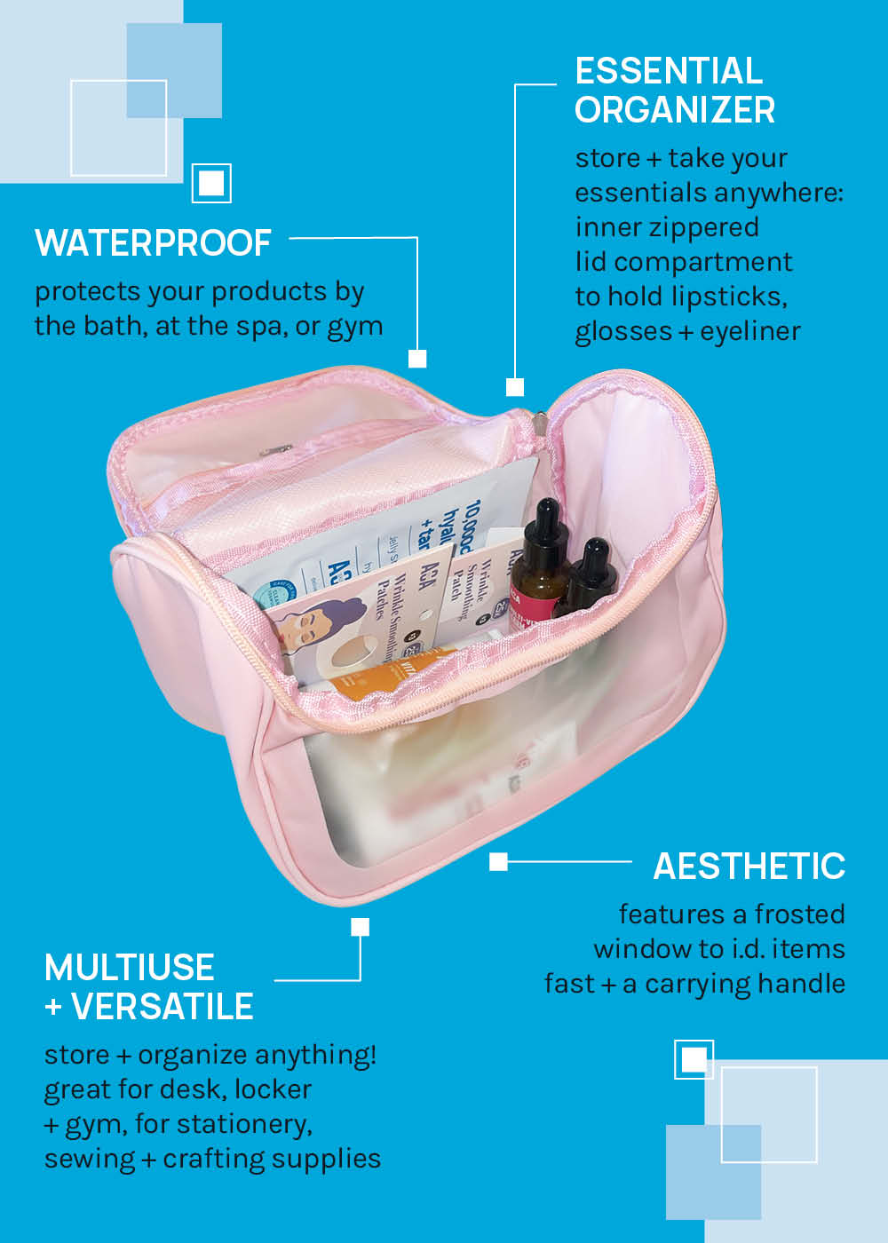 a2o Lab Leak-Proof Toiletry Bag