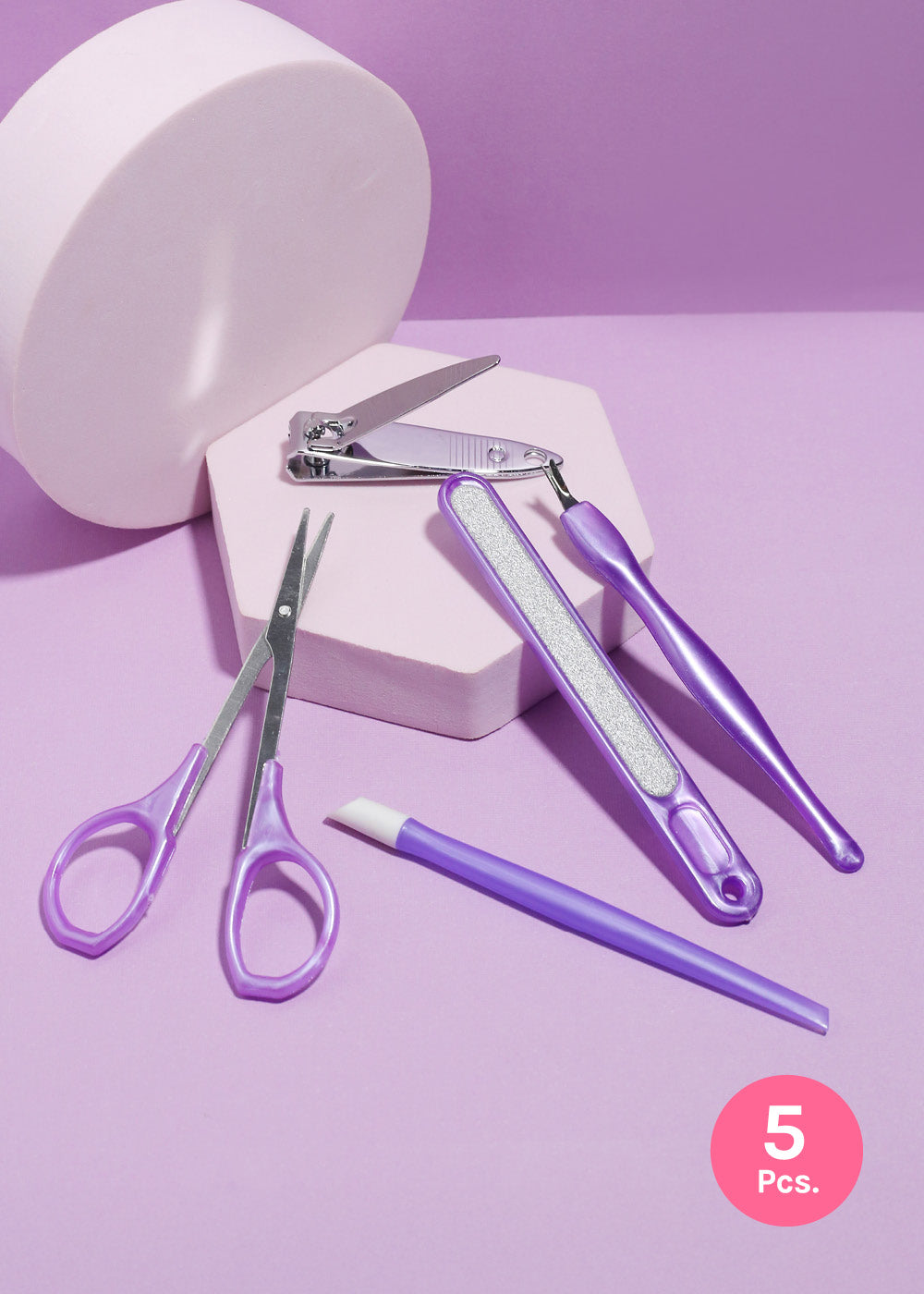 AOA 5 Piece Manicure Tool Set with Beauty Scissors