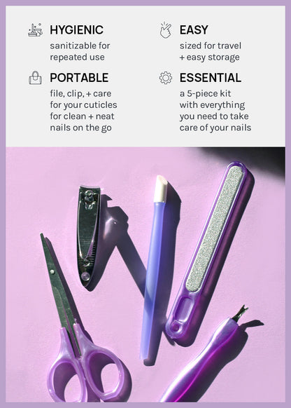 AOA 5 Piece Manicure Tool Set with Beauty Scissors