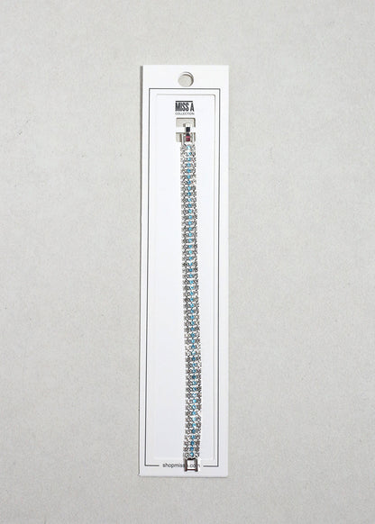 Triple Row Color Rhinestone Tennis Bracelet