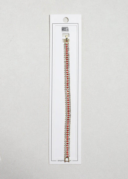 Triple Row Color Rhinestone Tennis Bracelet