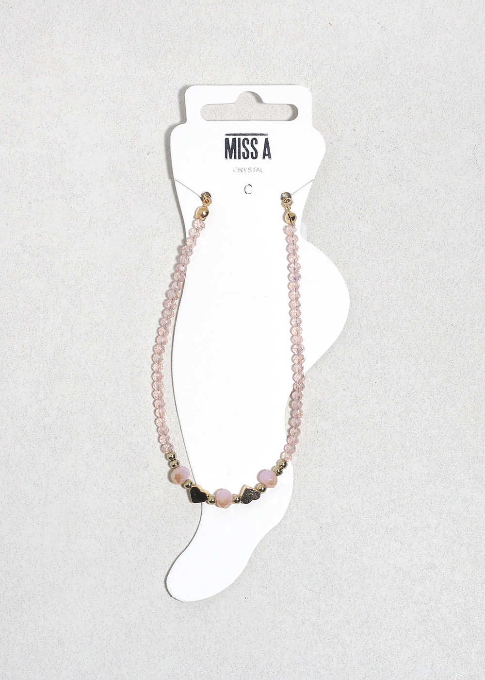 Blush Heart Glow Beaded Anklet