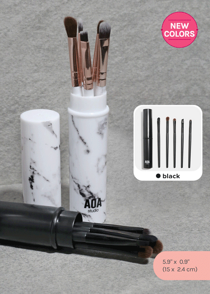 AOA 5 Piece Travel Brush Set + Case
