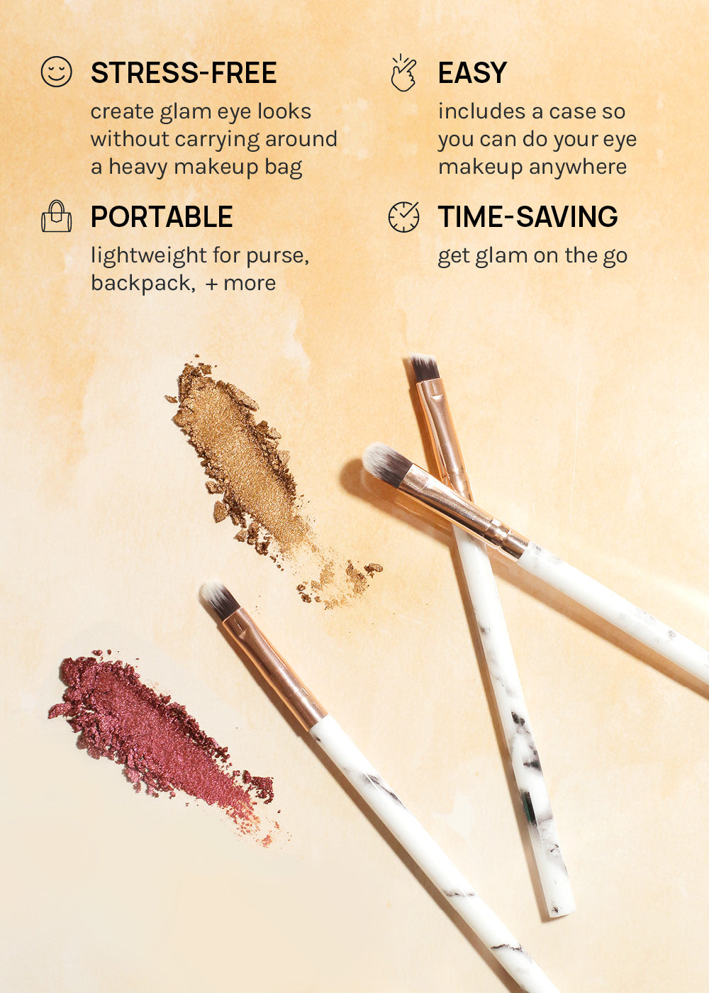 AOA 5 Piece Travel Brush Set + Case