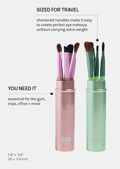 AOA 5 Piece Travel Brush Set + Case