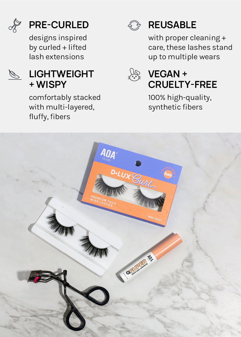D-LUX Curl Premium Faux Mink Lashes - Mae