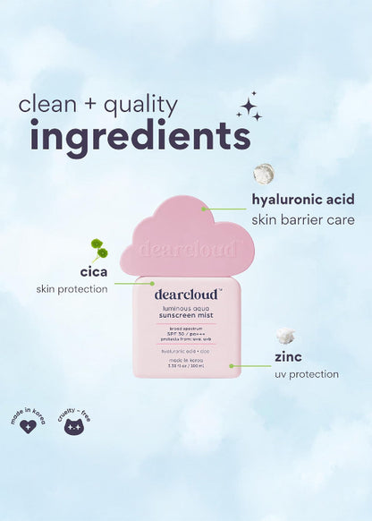 dearcloud Luminous Aqua Sunscreen Mist 100ml
