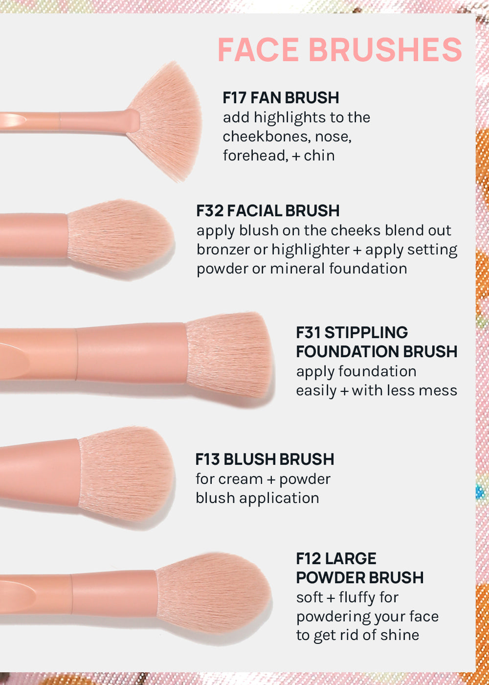 AOA Matte Rose Brush Set + Satin Travel Roll