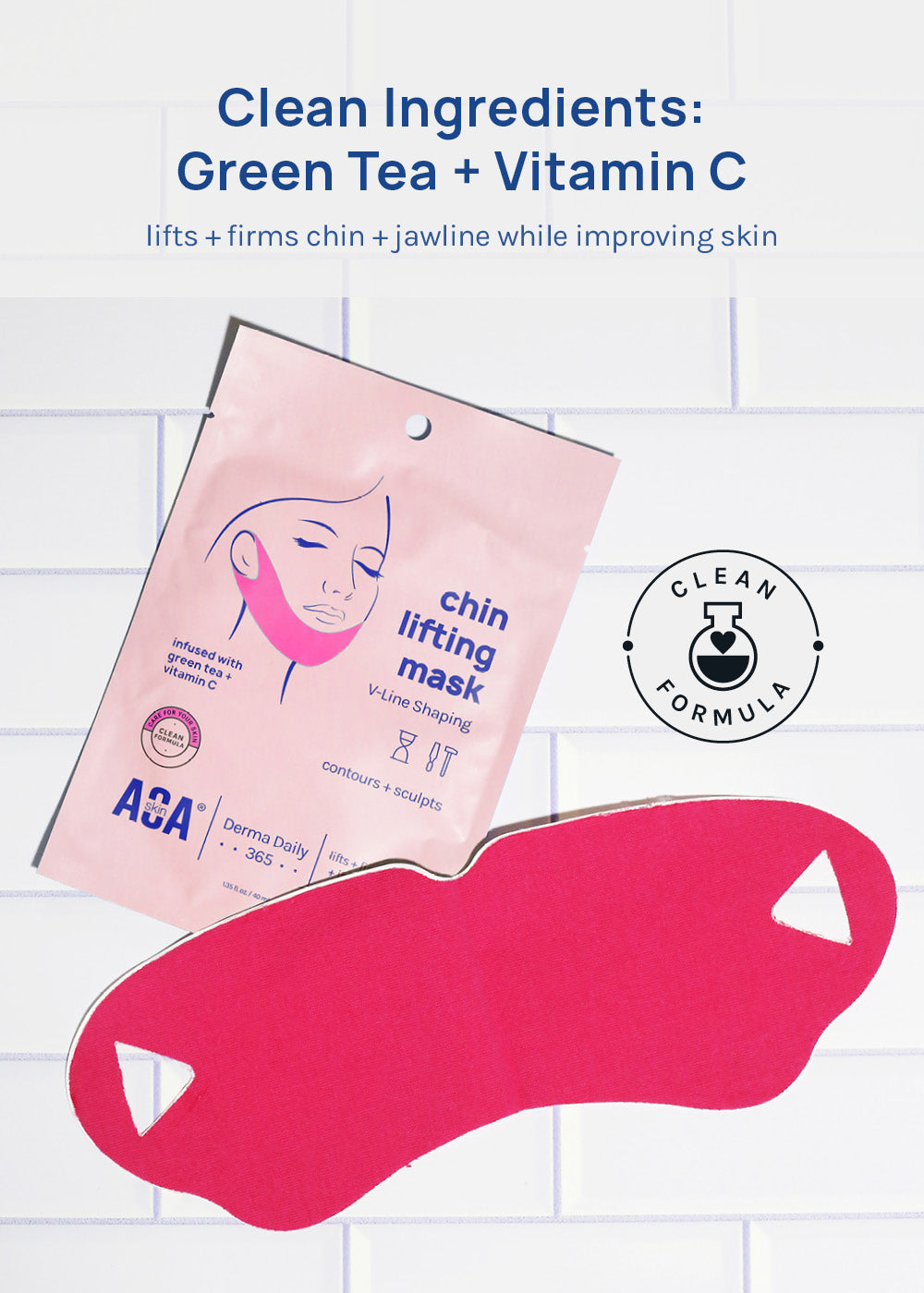 AOA Skin Chin Lifting Mask for V-Line Shaping – Green Tea + Vitamin C